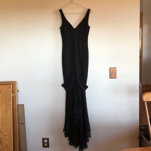 Eletra Casadei classy black mermaid dress w/silk